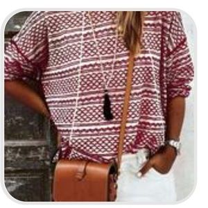 Wave Print Long Sleeve T-shirt